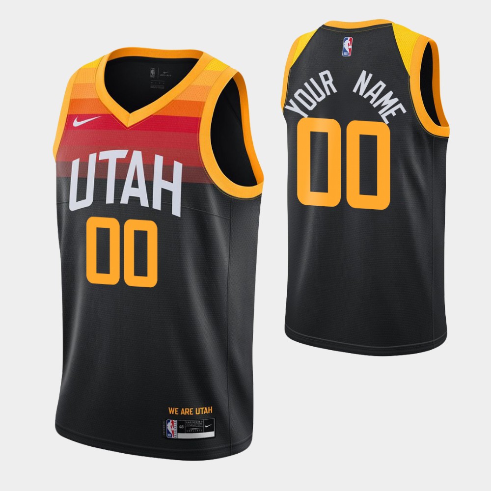 Men's Utah Jazz Active Player Custom 2020-21 Black NBA City Edition Stitched Jersey
